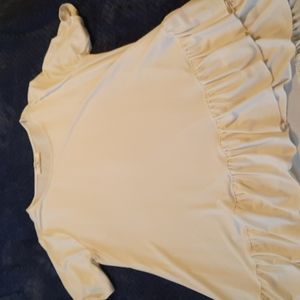 Ivory Ruffle Hem Blouse